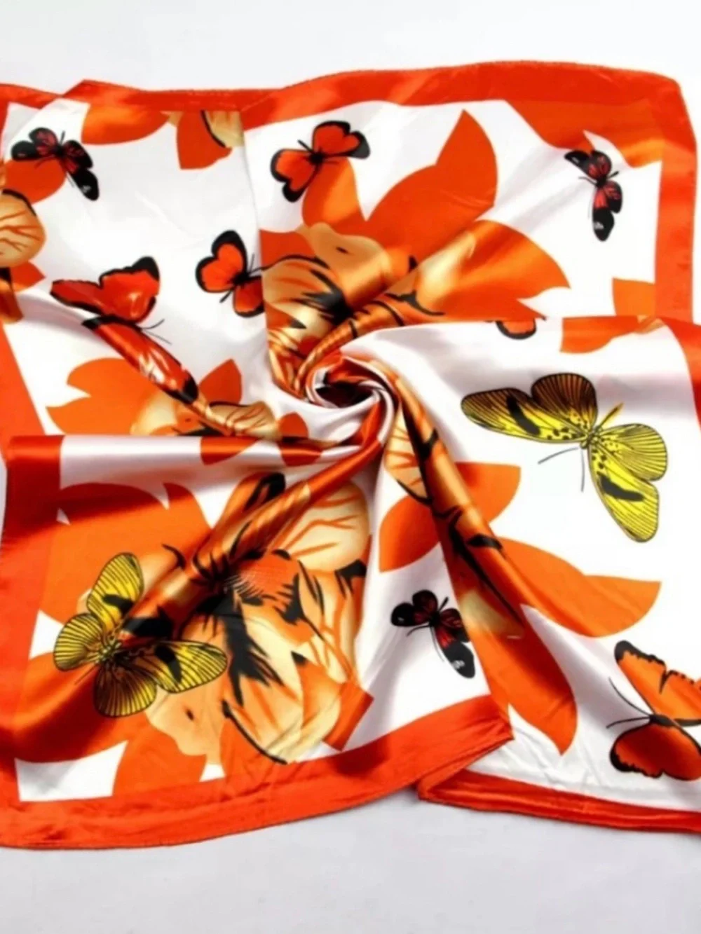 9Pcs Mix Silk-Look Floral Pattern Square Scarf - 50x50cm - Picture 9 of 10